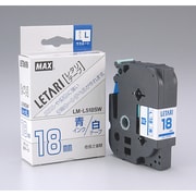 LX90316 [MAX ビーポップミニ用ラミネートテープ LM-L518SW 白×青文字 18mm幅×8m巻]