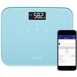 体重計 ヘルスメーター 乗るだけ 自動認識機能付 100g単位 ECLEAR Plus エクリア レイクブルー HCS-S02BL