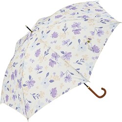 長傘 婦人用 晴雨兼用 ソフィア スマートジャンプ 60cm ジャンプ式 グラスファイバー骨（親骨） UVカット加工 ラベンダー 1679LV