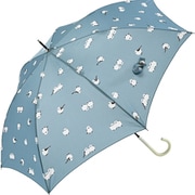 長傘 婦人用 晴雨兼用 シマエナガ スマートジャンプ 60cm ジャンプ式 グラスファイバー骨（親骨） UVカット加工 ブルー 1683BL