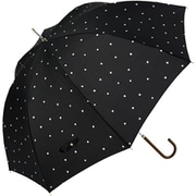長傘 婦人用 晴雨兼用 リトルフラワー 58cm 手開き式 グラスファイバー骨(親骨) UVカット加工 安全ろくろ ブラック 1685BK