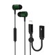 Type-Cイヤホン 充電用端子搭載 グリーン HPCTCLU01GR