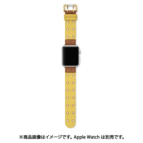TBS0083 [AppleWatch 41/40/38mm用 バンド レザー イエロー×ブラウン]