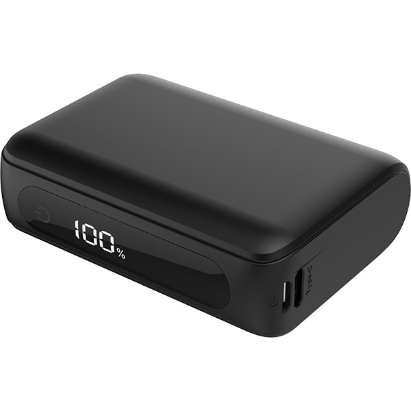 PD20W Type-C入出力対応 10000mAh 残量パーセント表示 ハーフサイズモバイルバッテリー ブラック HD2-MBTCH10000PD20BK