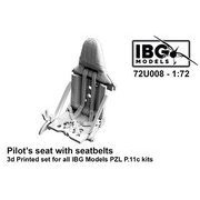 PBU7208 1/72 PZL P.11c用 パイロットシート 3Dプリント （IBG用 72U008） [プラモデル用パーツ]