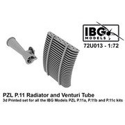 PBU7213 1/72 PZL P.11c用 ラジエター&ベンチュリー管 3Dプリント （IBG用 72U013） [プラモデル用パーツ]