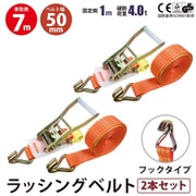 rb-hk-1007-2p [2本セット ラッシングベルト フック 幅50mm 固定側1m 巻側7m 幅50mm]