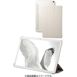 Google Pixel Tablet 2023用 ケース ソフトレザー カバー フラップ マグネット開閉 ベルト開閉 スタンド機能 2アングル 薄型 軽量 背面クリア ベージュ TB-P231WV3BE