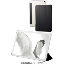 Google Pixel Tablet 2023用 ケース ソフトレザー カバー フラップ マグネット開閉 ベルト開閉 スタンド機能 2アングル 薄型 軽量 背面クリア ブラック TB-P231WV3BK