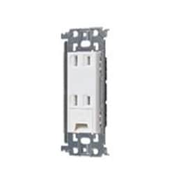 WTL1532W [アドバンスシリーズ 埋込アースターミナル付ダブルコンセント（金属枠付） セラミックホワイト]