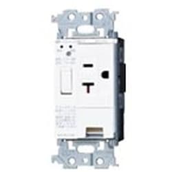 WTL35113W [アドバンスシリーズ 感熱・トラッキングお知らせコンセント（15A・20A兼用埋込アースターミナル付接地コンセント）（遮断機能付）（金属枠付） セラミックホワイト]