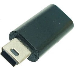 USB変換コネクタ mini B - Type C USB2.0規格 ブラック STCF-MIM