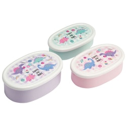 ランチグッズ SRS3SAG ハッピー＆スマイル/レインボー 抗菌シール容器3Pセット 入れ子式