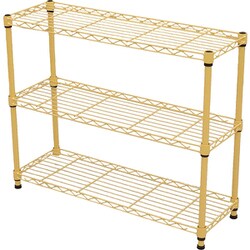 19φスチールラックセット 幅75×奥行25×高さ61.8cm イエロー NS7525-2YE