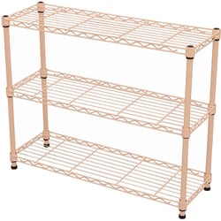19φスチールラックセット 幅75×奥行25×高さ61.8cm ピンク NS7525-3PI
