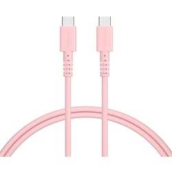しなやかで絡まない シリコンケーブル USB-C to USB-C 1m シェルピンク MOT-SLCC100-PK
