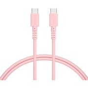 しなやかで絡まない シリコンケーブル USB-C to USB-C 1m シェルピンク MOT-SLCC100-PK