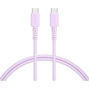 しなやかで絡まない シリコンケーブル USB-C to USB-C 1m ペールアリス MOT-SLCC100-PU