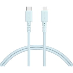 しなやかで絡まない シリコンケーブル USB-C to USB-C 1m パウダーブルー MOT-SLCC100-BL