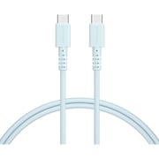 しなやかで絡まない シリコンケーブル USB-C to USB-C 1m パウダーブルー MOT-SLCC100-BL
