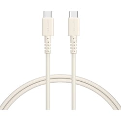 しなやかで絡まない シリコンケーブル USB-C to USB-C 1m アーモンドミルク MOT-SLCC100-AM