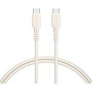 しなやかで絡まない シリコンケーブル USB-C to USB-C 1m アーモンドミルク MOT-SLCC100-AM