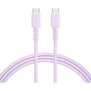 しなやかで絡まない シリコンケーブル USB-C to USB-C 2m ペールアリス MOT-SLCC200-PU