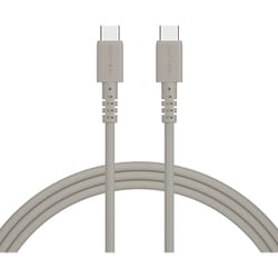 しなやかで絡まない シリコンケーブル USB-C to USB-C 2m ラテグレージュ MOT-SLCC200-GY