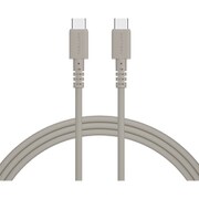 しなやかで絡まない シリコンケーブル USB-C to USB-C 2m ラテグレージュ MOT-SLCC200-GY