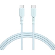 しなやかで絡まない シリコンケーブル USB-C to USB-C 2m パウダーブルー MOT-SLCC200-BL