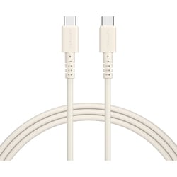 しなやかで絡まない シリコンケーブル USB-C to USB-C 2m アーモンドミルク MOT-SLCC200-AM