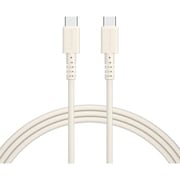 しなやかで絡まない シリコンケーブル USB-C to USB-C 2m アーモンドミルク MOT-SLCC200-AM
