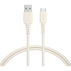 しなやかで絡まない シリコンケーブル A to USB-C 1m アーモンドミルク MOT-SLAC100-AM