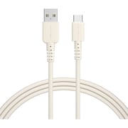 しなやかで絡まない シリコンケーブル A to USB-C 2m アーモンドミルク MOT-SLAC200-AM
