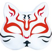 推祭(おまつり) 猫面 【小】 レッド