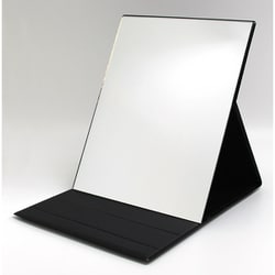 三ツ折立 卓上ミラー レザー調 鏡面サイズ：215×170mm 日本製 LZ-5