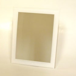 卓上ミラー ステッチ柄 ホワイト 鏡面サイズ：200×150mm 日本製 FK-15