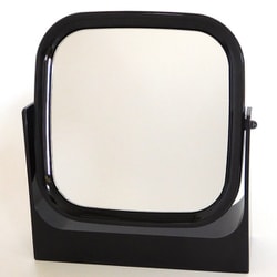 卓上ミラー ブラック 鏡面サイズ：120×120mm 日本製 CH-8660