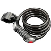 ダイヤル式ワイヤーロック 番号設定可能 5桁ダイヤル LEDライト搭載 固定ホルダー付き MP-LK20