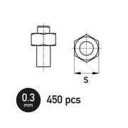 HAUGH-NB03001 六角ナット 0.3mm 450個入り [プラモデル用パーツ]