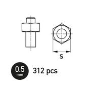 HAUGH-NB03003 六角ナット 0.5mm 312個入り [プラモデル用パーツ]