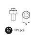 HAUGH-NB03005 六角ナット 0.7mm 171個入り [プラモデル用パーツ]