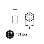 HAUGH-NB03005 六角ナット 0.7mm 171個入り [プラモデル用パーツ]