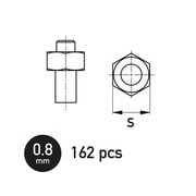 HAUGH-NB03006 六角ナット 0.8mm 162個入り [プラモデル用パーツ]