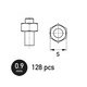 HAUGH-NB03007 六角ナット 0.9mm 128個入り [プラモデル用パーツ]