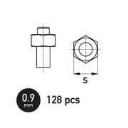HAUGH-NB03007 六角ナット 0.9mm 128個入り [プラモデル用パーツ]
