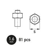 HAUGH-NB03011 六角ナット 1.6mm 81個入り [プラモデル用パーツ]