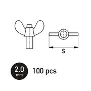 HAUGH-NB18003 蝶ナット 2.0mm 100個入り [プラモデル用パーツ]