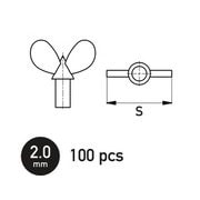 HAUGH-NB20003 蝶ボルト 2.0mm 100個入り [プラモデル用パーツ]