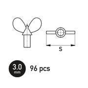 HAUGH-NB20005 蝶ボルト 3.0mm 96個入り [プラモデル用パーツ]